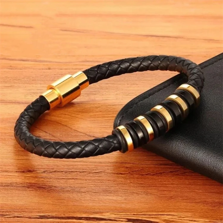 Men S Genuine Leather Vintage Handmade Braided Leather Bracelet