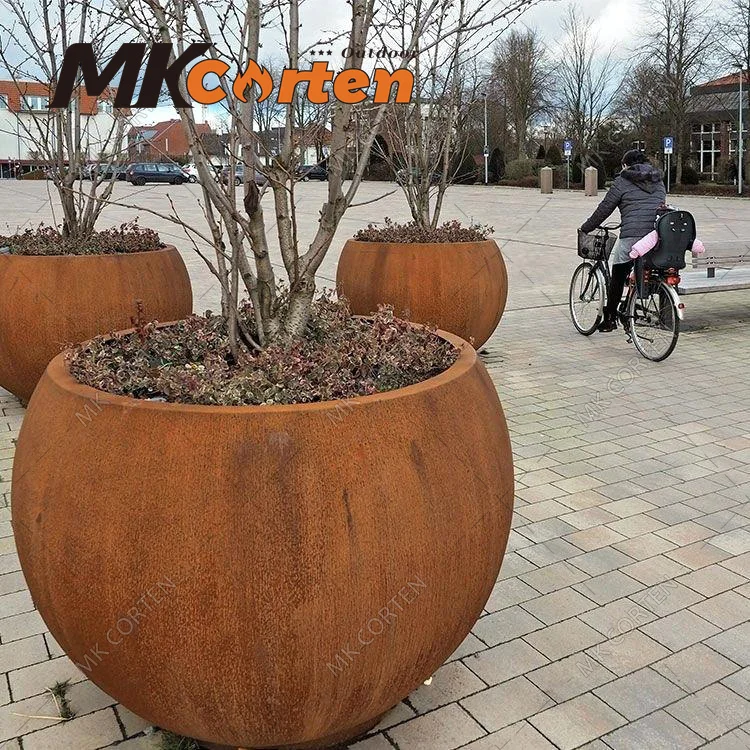 Outdoor Raised Garden Corten Steel Large Planters Rectangular Planter