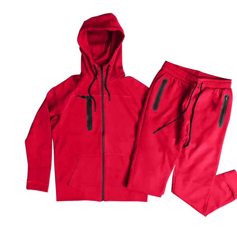 Wholesale Men's Sportswear Zipper Hoodie And Jogger 2 Piece Set Custom Tracksuit For Men Jogging Suit