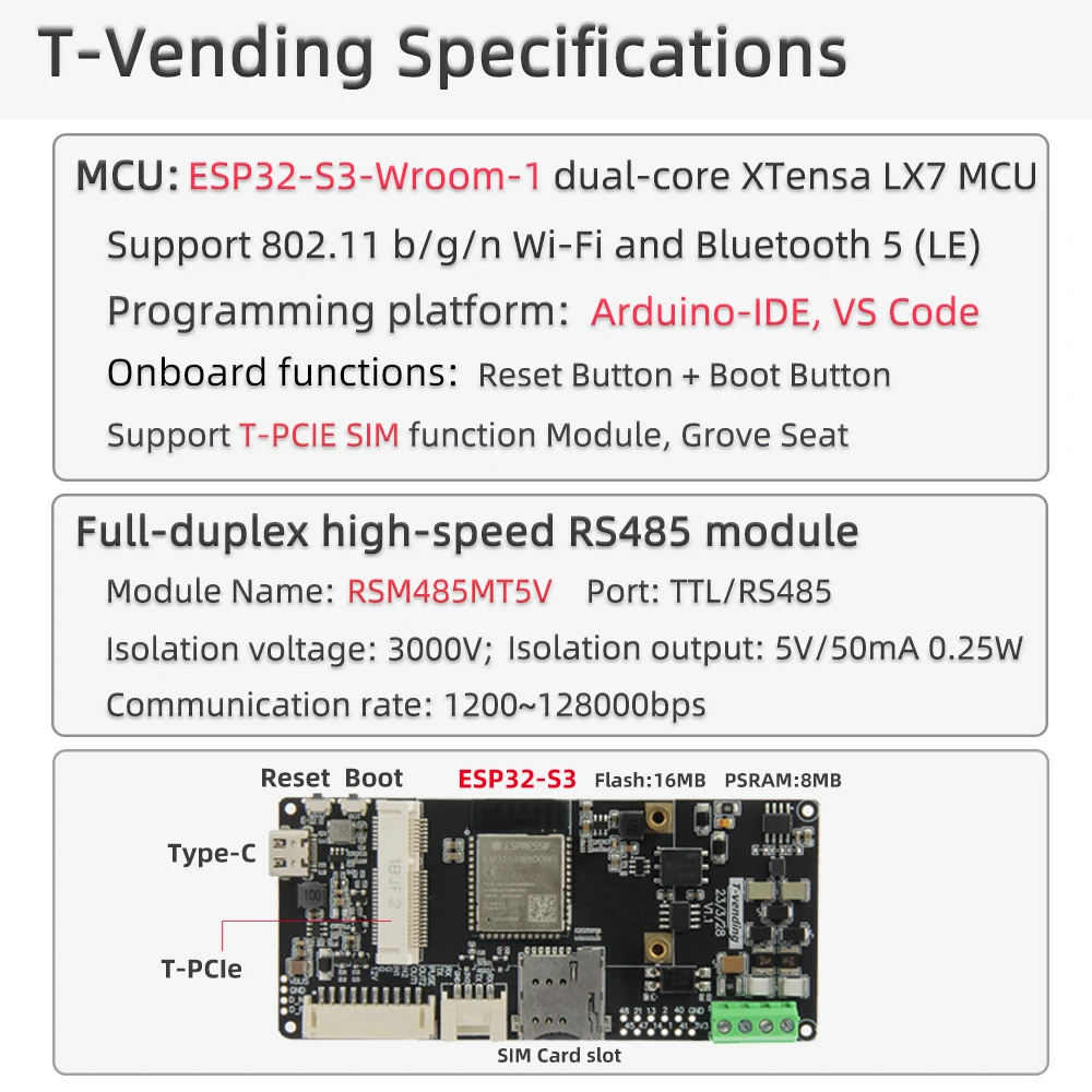 Lilygo T Vending Esp32 S3 Iot Development Board Integrated Wifi