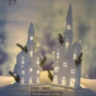 Wood Village Mini Christmas Village Church With Led Lighted Wood Church For Christmas 71187