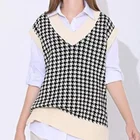 Women Vest Knitted Autumn Cross-border New Sexy Women Loose Sleeveless Vest Tops Attice Knitted Pullover Sweater