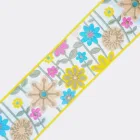 Lace Lace 2020 New Design 7.5cm Wide Floral Design Embroidery Sew-on Border Flower Lace Trim