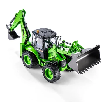 HUINA 1579 579 2.4G 9CH 1/14 Simulation Remote Control Backhoe Loader Truck toy With sound and light