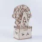 Mini Music Wholesale High Quality Gift Mini Ferris Wheel Hand Cranked Music Box Wooden
