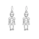 Dangle Earring Earrings Silver Dangle Earring Halloween Jewelry 925 Sterling Silver Skeleton Skull Dangle Earring
