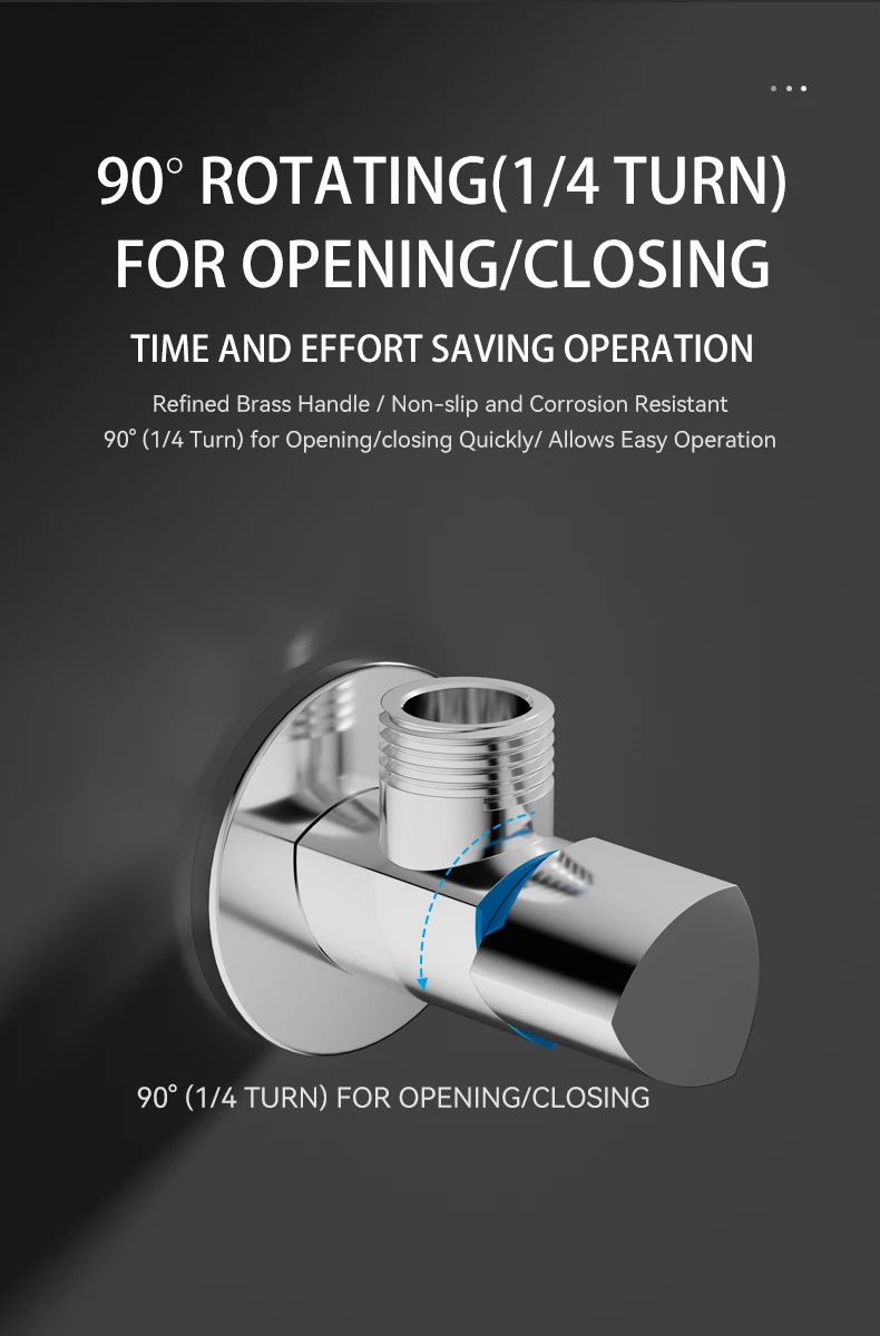 Factory Oem Commercial Price 1/2 Angle Valve Water Multi Function Bathroom 90 Degree Brass Angle Stop Valve details