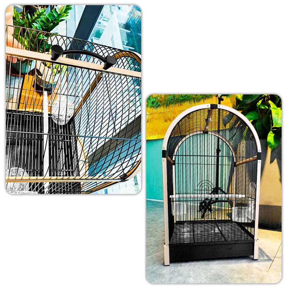 Aluminium alloy bird cage in black gold colour(4)