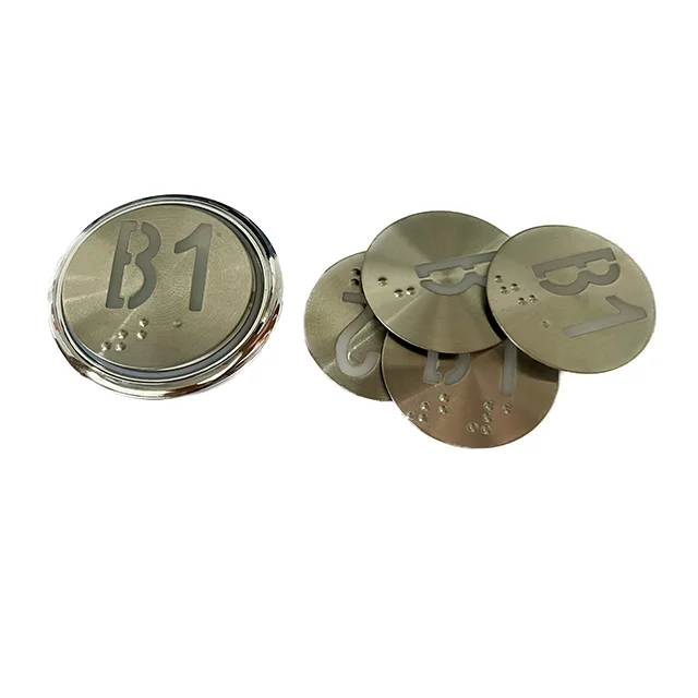 Stainless Steel Elevator Button Faceplate with Customized Characters and Square Shape for Modern Elevators