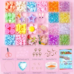 23 Wholesale Girls Gift Colorful Beads Kits Hand Made Acrylic Bracelet Beading