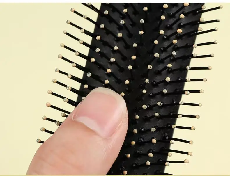 High Quality Black Ionic ABS & Nylon Hair Brush Set Air Cushion Massage Comb with Antistatic Rib for Salon Curly Hair Styling supplier