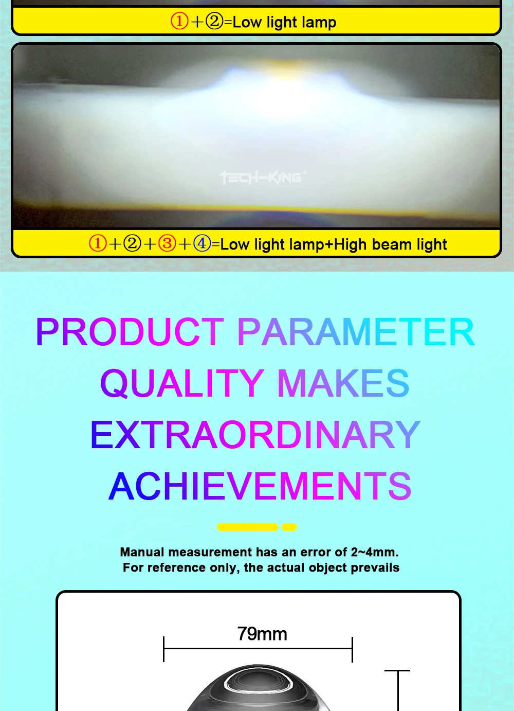 TECH-KING AFS Bi Led Projector Lens 3.0 inch Automatic Sensor Led Projector Auto Lighting System Super Bright lens headlight