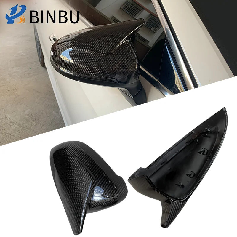 TUNEZ® Carbon Fiber Side Mirror Covers Aftermarket Compatible With Audi A4 S4 B9 Year 2017 2018 2019 