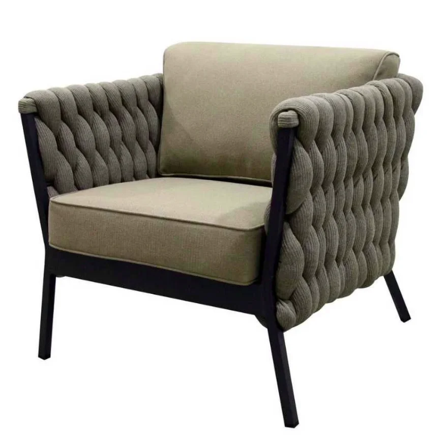 Garden 3 Piece Patio Table Set Outdoor All Weather Woven Rope Patio Conversation Bistro Set with Cushions, Patio Furniture Sets manufacture