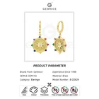 Vintage Jewelry Gemnel Trendy Vintage Jewelry 14k Gold Round Coin Rainbow Star Huggie Hoop Earrings