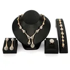 Sets Necklace Set Bridal Elegant Gold Jewelry Sets Necklace Earring Bracelet Ring 4 Pcs Set Bridal Jewelry Sets