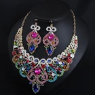 Earrings Necklace Set 2021 New Design Earrings Wholesale Indian Cubic Zirconia Jewelry Necklace Set