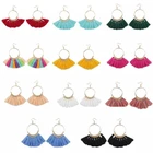 Hoop Earrings Handmake Colorful Tassel Wire Hoop Fish Earrings For Girls Fashion Jewelry Earrings