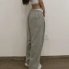 Pants Women Casual Plus Size Women Sports Pants Solid Color Sweatpants Baggy Ankle-length Pants