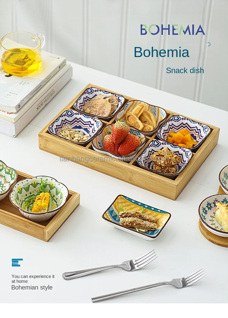 Bohemian ceramics 4.5 inch rice bowl household tableware dinner bowl soup bowl wholesale.jpg