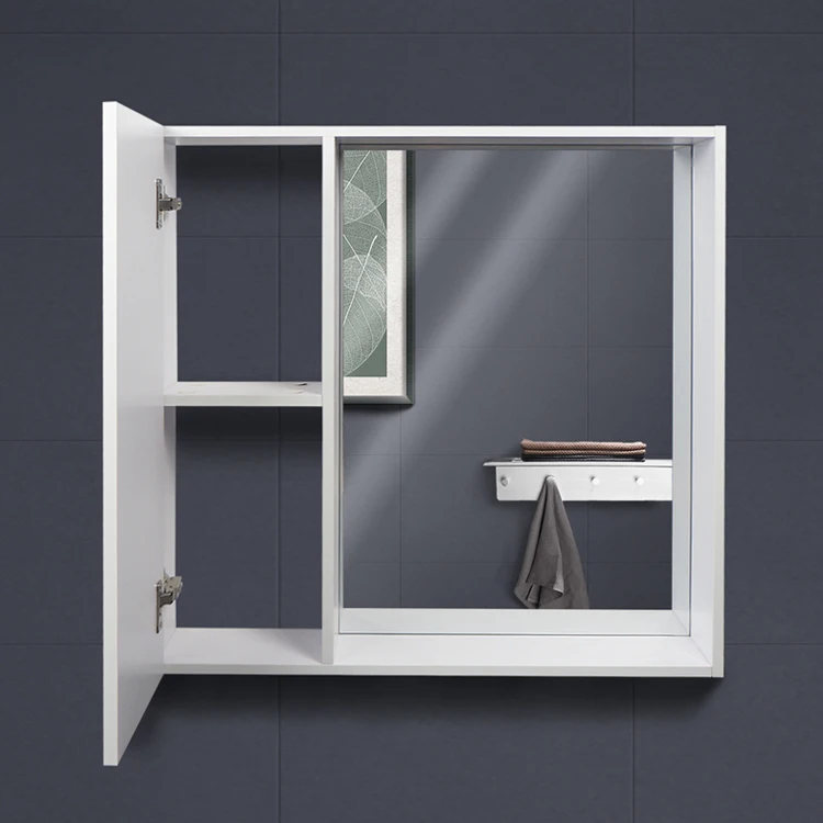Hot Selling Modern European Single Door Wall Mounted Bathroom Vanity Mirror Cabinet MDF Material for Home or Hotel Use details