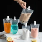 300ml Juice Pouch Transparent Spout Pouch Doypack Bag Reusable Doypack Milk Bag With Spout 1Pack 100 Pieces