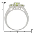 Ring 2.56cts Peridot And 0.43cts White Zircon 925 Sterling Silver Natural Gemstone Ring