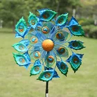 Garden Peacock Colorful Customize Low MOQ 100 Pieces Garden Meta Wind Mill Wind Spinners