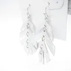 Fashion Shape Earrings Oval Shape Earring Fashion Jewelry Big Bohemian Feather Shape Earrings For Women