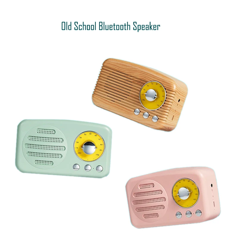 Old School Bluetooth 5.0 Speaker 1200Mah Mono Soundtrack with TF card AUX jack