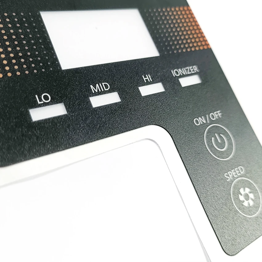 Custom matte polycarbonate lexan membrane machine sticker switch control keypad PET panel labels