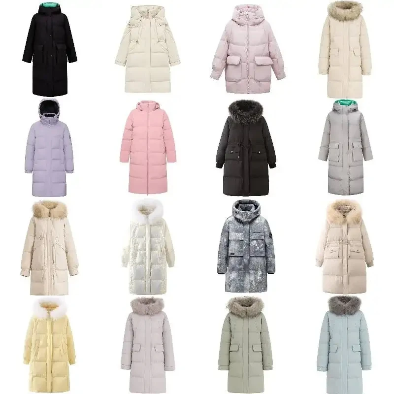 Women's Winter Long Sleeve Zip Puffer Jacket Stand Collar Baggy Short Down Coats with Pockets