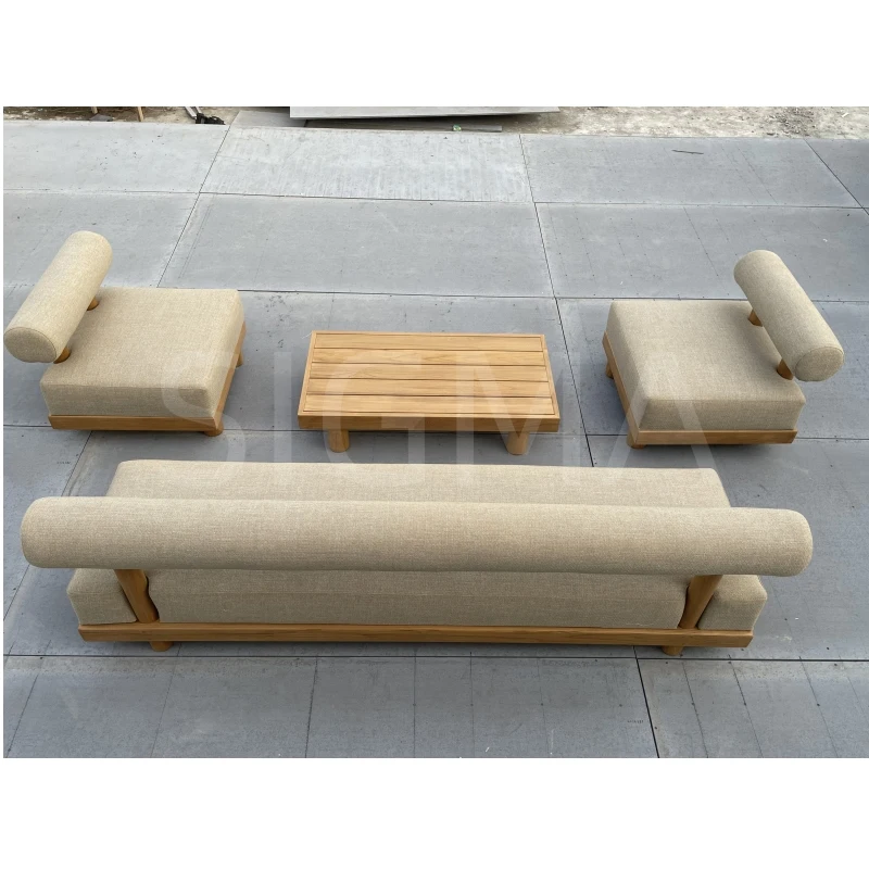Customized design Outdoor teak furniture garden sofas outdoor teak wood table Swivel lounge chair