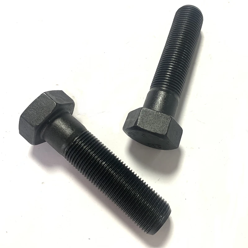 Customized Steel 10.9 Black Oxide ASTM A325 High Strength Heavy Hex Structural Bolts Black Hex Bolt factory