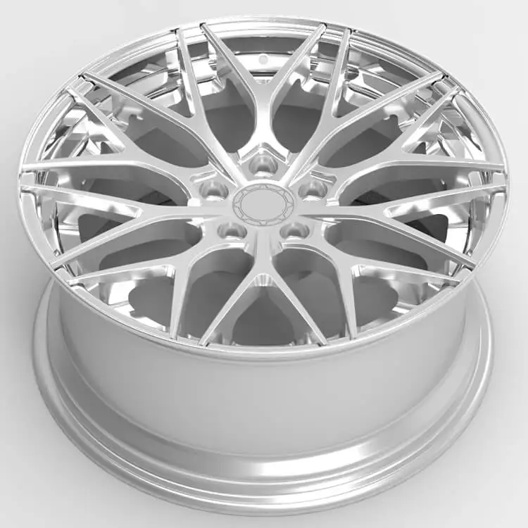 Chrome Car Wheels 20 Inch Wheel Aluminum Alloy Brushed Natural Color 22 Inch Spoke Rims