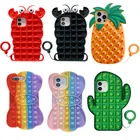 Phone 2021 Anxiety Relief Stress It Bubble Fidget Sensory Toy Game 3d Silicone Push Pops Phone Case