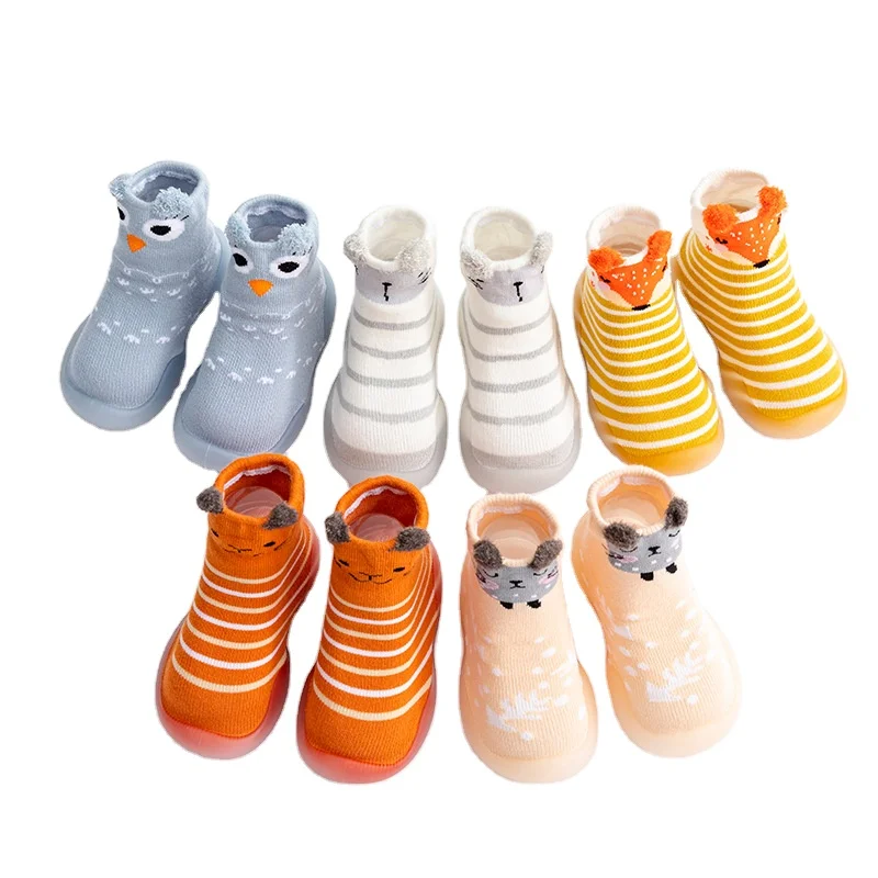 Animal Pattern Indoor Toddler Baby Rubber Soft Sole  Breathable Organic Toddler Floor Baby Socks Shoes