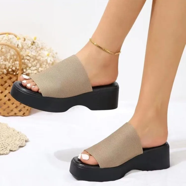 Wholesale sandals female outside wear 2024 summer new single shoe large size Roman beach flat sandals