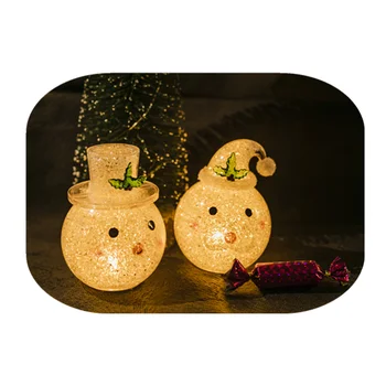 2020 New product mini LED 3D acrylic snowman motif light for indoor christmas deco