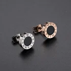 Gold Earring Earrings Fashion Couple Models Unique Stainless Steel Roman Numerals Rose Gold Earring