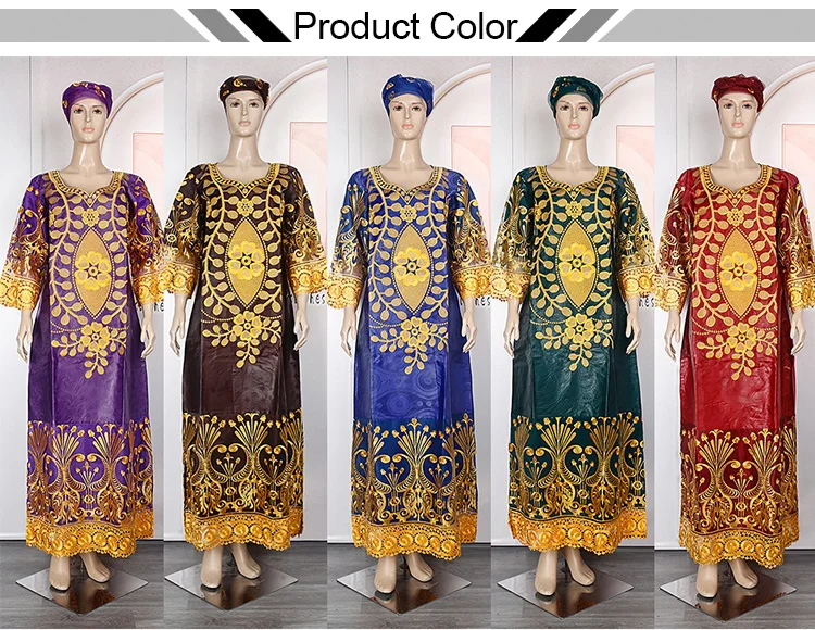 H D African Bazin Riche African Clothing Women Dress Embroidery Bazin