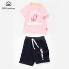 Clothes Summer Lovely Fashion Cartoon Printing Kids Clothes Set Children's Boys Short Sleeve Suit