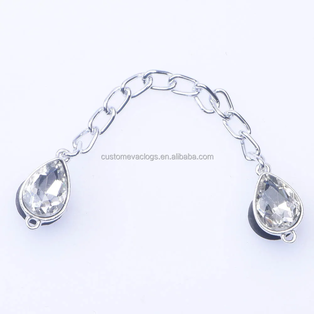 hot selling chain clog charms diamond clog charms designer chain charms for clogs