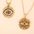 Pendant Jewelry Blue Micro-inlaid Zircon Evil's Eye Pendant Jewelry Elegant Turkish Blue Eye Necklace For Women Gifts