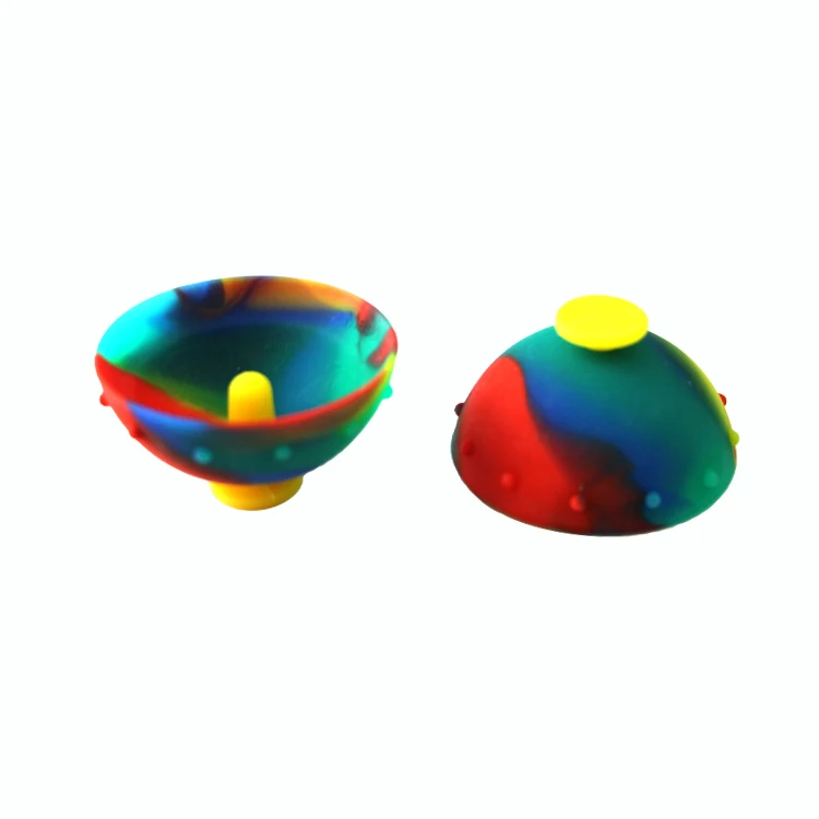 HOTBEST Bouncing Bowl Fidget Toys Elastic Rubber Spinning Toy Hip Hop Pops Creative Camouflage Bounce Bouncing Bowl Fingertip Toy 