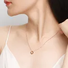 Set 18K Rose Solid Gold Pendant Jewelry Women Necklace Set Chain Necklaces Trendy AU750 Real Gold Diamond Necklace
