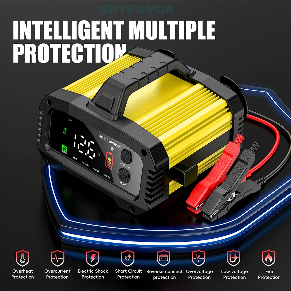 2024 new products car battery charger 12v 24v 25A lifepo4 lead acid Universal battery charger for truck motorcycle car battery