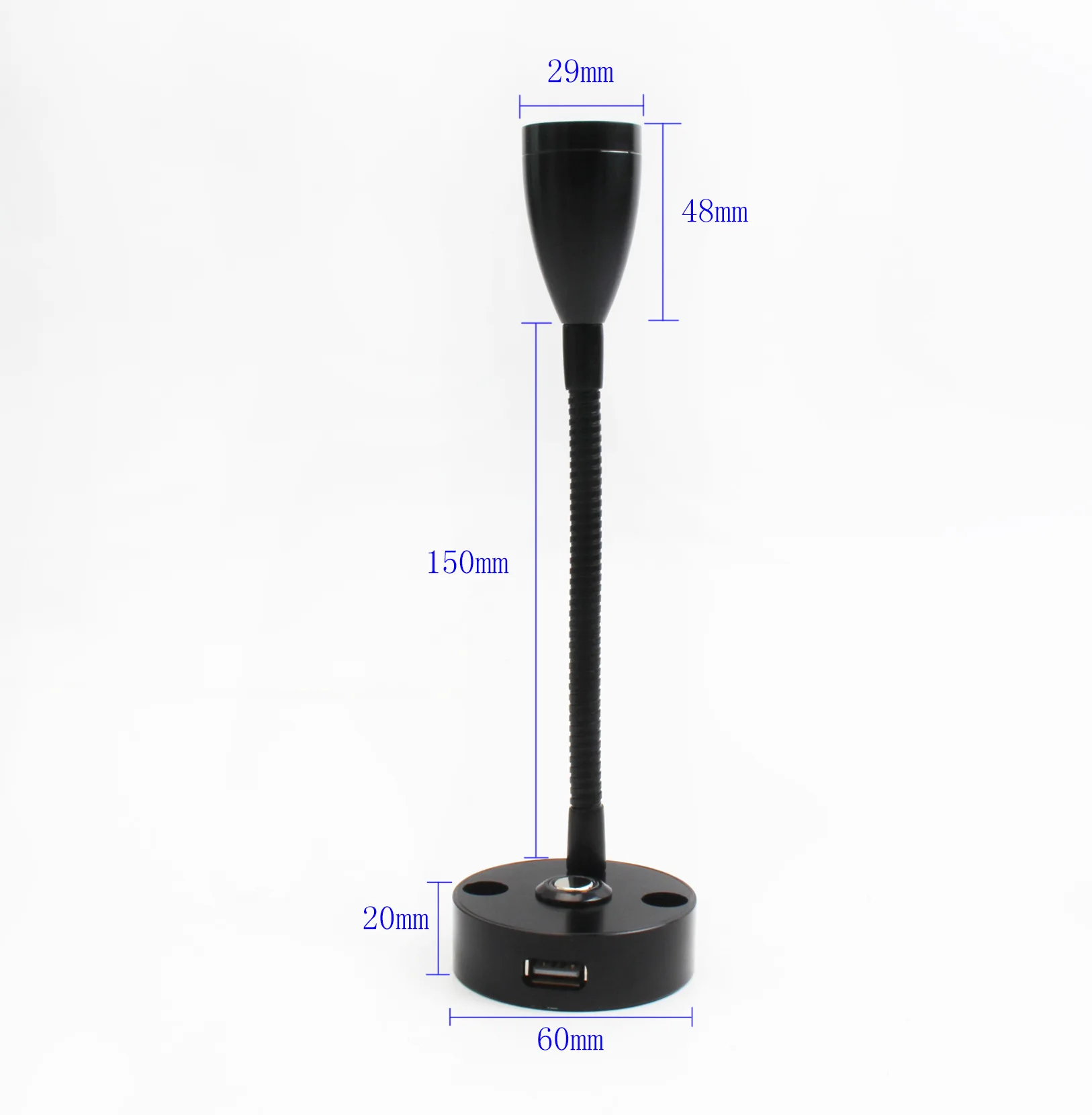 12V USB touch LED Wall spot light 3W LED RV reading light hose spotlight Yacht LED light