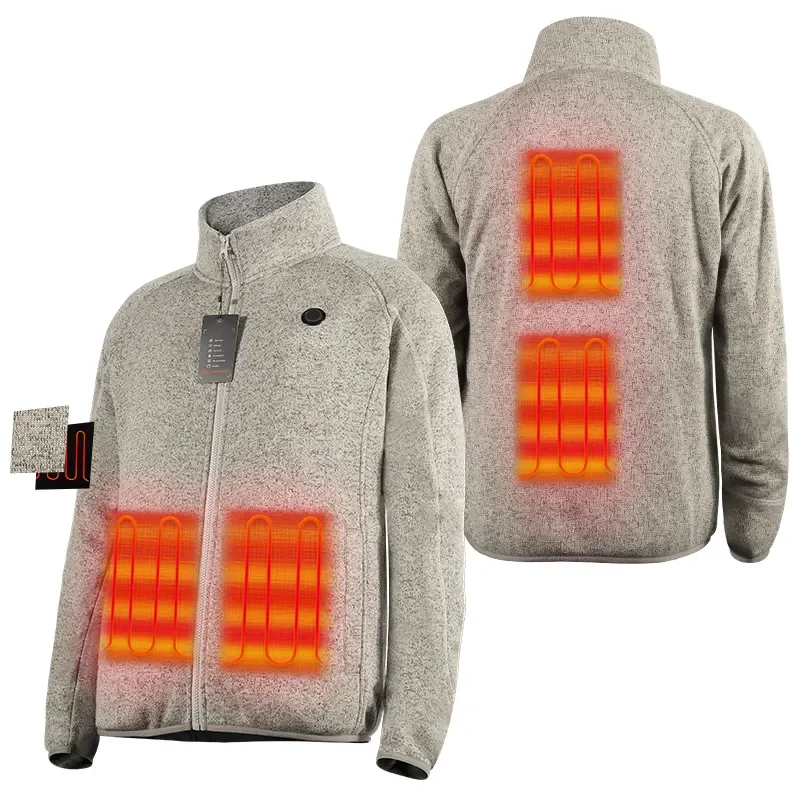 USB Jacket Electric Heater Outdoor Casual Sports Workwear Cardigan Heated FULL-ZIP Fleece Jacket verwarmende sweater
