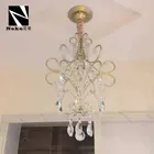 Light Decoration Crystal New Design Golden Color Iron Warm Light Indoor E14 Modern Decoration Crystal Led Pendant Light